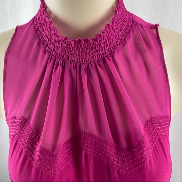 Ramy Brook Women's Pink Sleeveless Mock-Neck Keyhole Blouse Top Size Small - Picture 4 of 10
